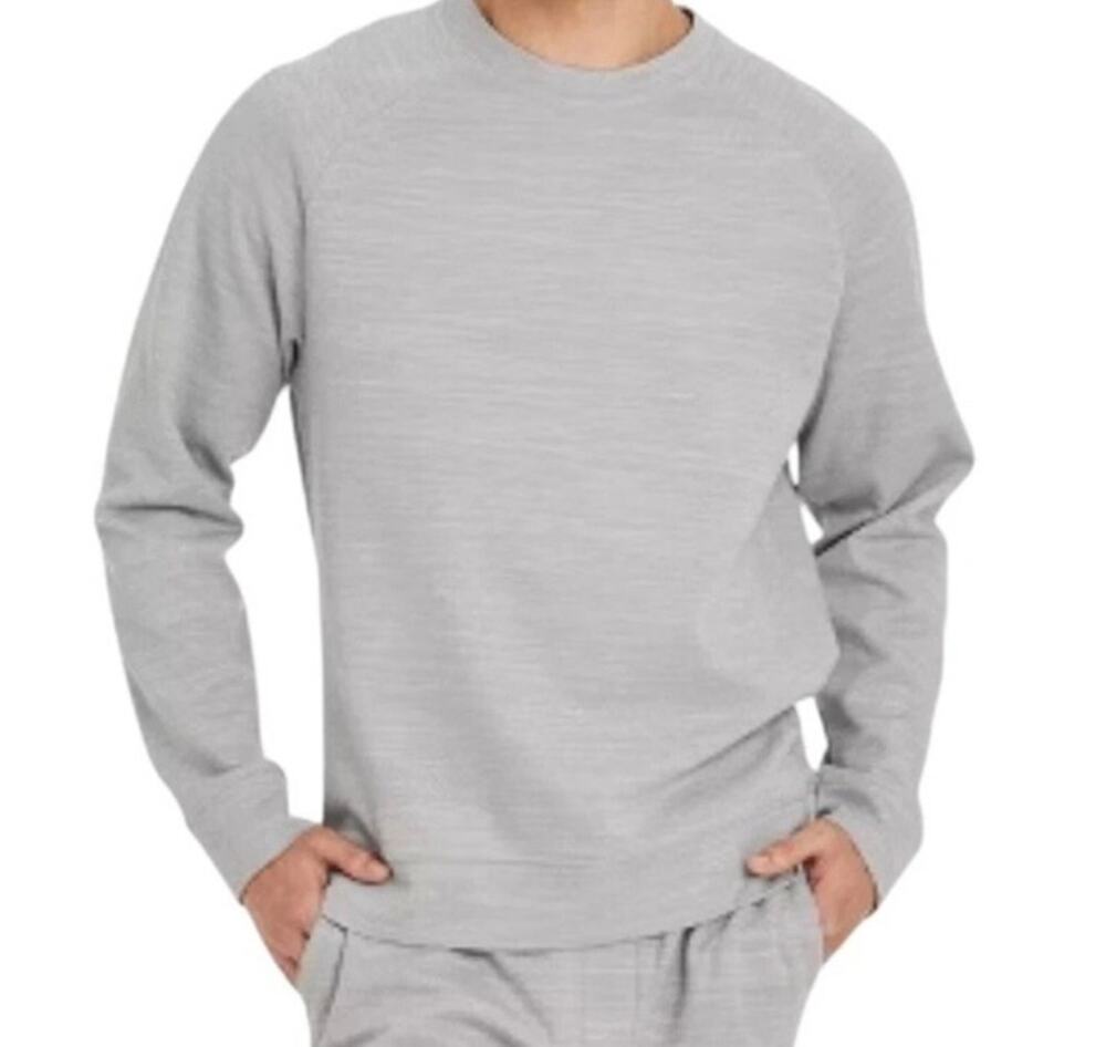 All in Motion Men’s Ponte Pullover Sweatshirt MEDIUM Light Grey NWT